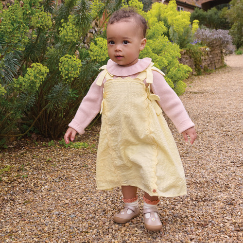 Start-Rite Floret, Taupe pearlised leather girls riptape first walking shoes 0840_5