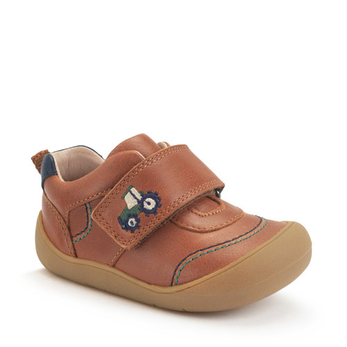 Start-Rite Harvest, Tan leather rip-tape baby first walking shoes 0844_0