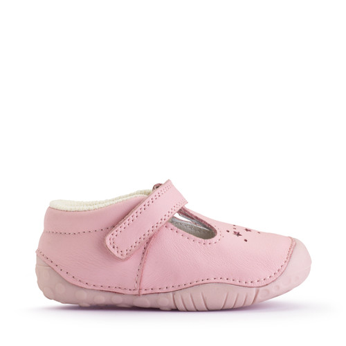 Start-Rite Tumble, Sugar pink leather girls rip-tape t-bar pre-walkers 0761_16