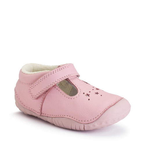 Start-Rite Tumble, Sugar pink leather girls rip-tape t-bar pre-walkers 0761_16