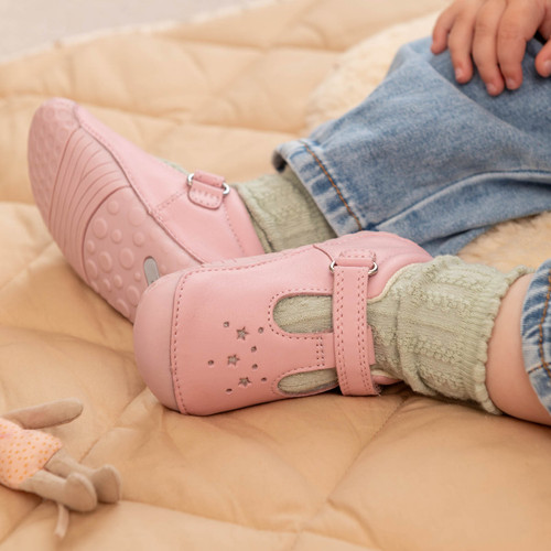 Start-Rite Tumble, Sugar pink leather girls rip-tape t-bar pre-walkers 0761_16
