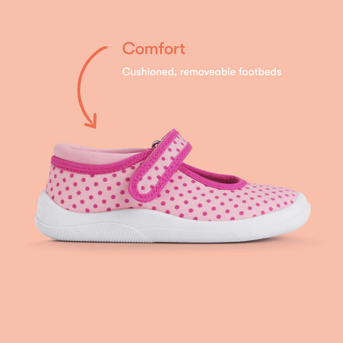 Start-Rite Wriggles, Mary Jane pink polka dot girls rip-tape first walking shoes 6216_6