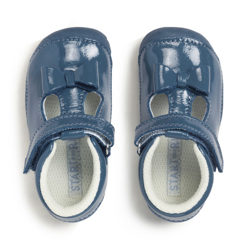 Start-Rite Wiggle, China blue patent girls t-bar pre-walkers 0765_12