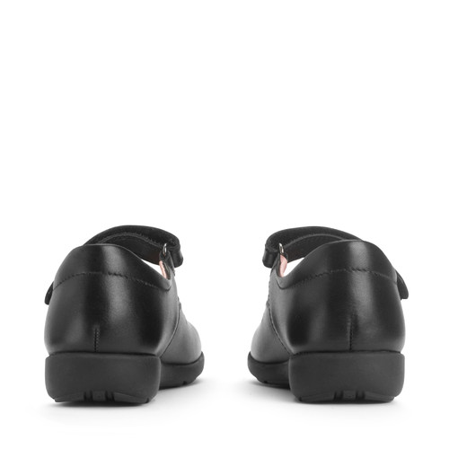 Start-Rite Emily, Black leather girls rip-tape school shoes 1790_7