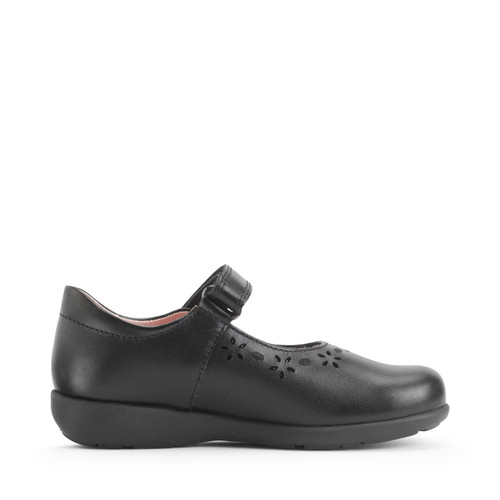 Start-Rite Emily, Black leather girls rip-tape school shoes 1790_7