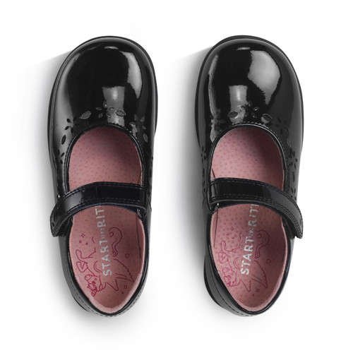 Start-Rite Emily, Black patent girls rip-tape school shoes 1790_3