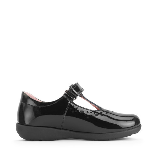 Start-Rite Charlotte, Black patent girls rip-tape school shoes 1791_3