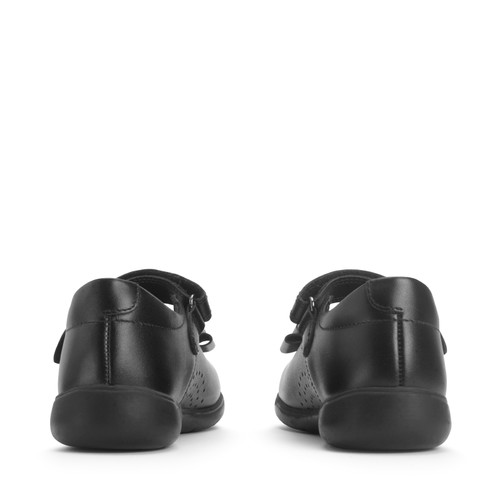 Start-Rite Bella, Black leather girls rip-tape bow school shoes 2839_7