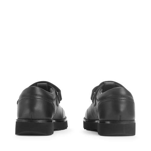 Start-Rite Locket, Black leather girls rip-tape T-bar school shoes 2836_7