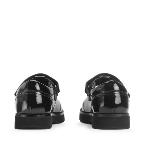 Start-Rite Locket, Black patent girls rip-tape T-bar school shoes 2836_