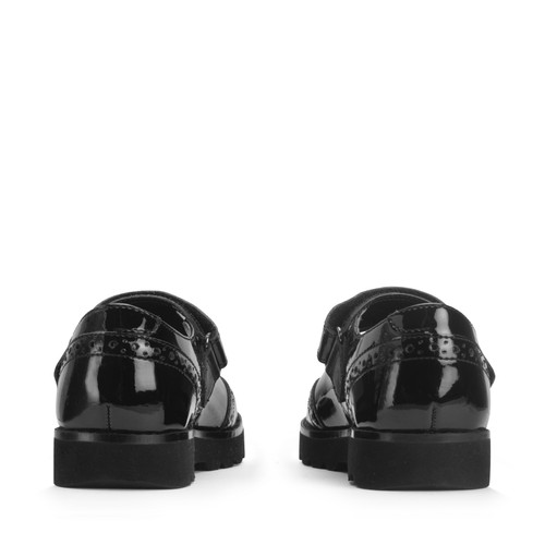 Start-Rite Cosmos, Black patent girls rip-tape school shoes 2835_3