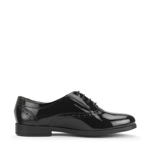 Start-Rite Hermione, Black patent girls lace-up closed school shoes 3540_3