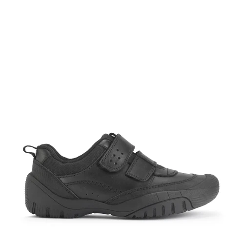 Start-Rite Quad, Black leather boys rip-tape school shoes 2840_7