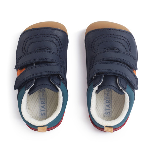 Start-Rite Zap, Navy blue leather rip-tape baby pre-walkers 0839_19