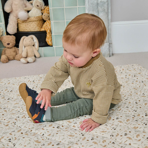 Start-Rite Zap, Navy blue leather rip-tape baby pre-walkers 0839_19