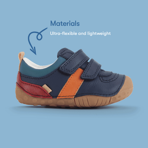 Start-Rite Zap, Navy blue leather rip-tape baby pre-walkers 0839_19