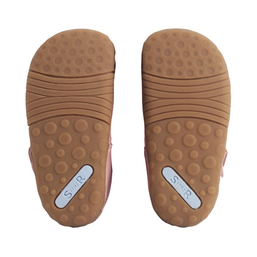 Start-Rite Little Paws, Dusky pink nubuck/leather bunny girls T-bar buckle pre-walking shoes 0825_16