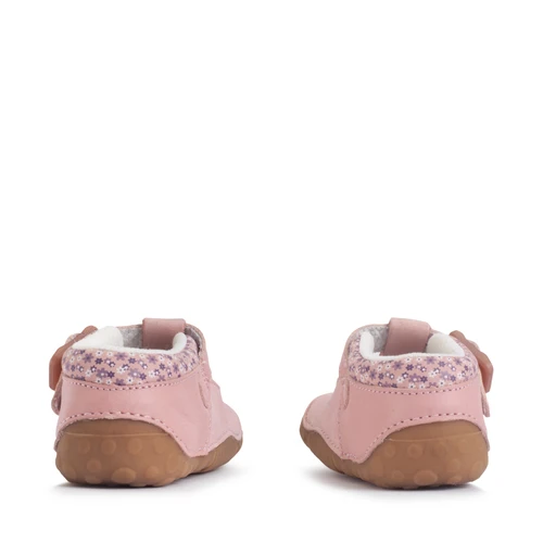 Start-Rite Little Paws, Dusky pink nubuck/leather bunny girls T-bar buckle pre-walking shoes 0825_16
