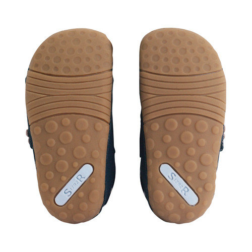 Start-Rite Lila, Navy leather girls closed rip-tape pre-walkers 0846_9