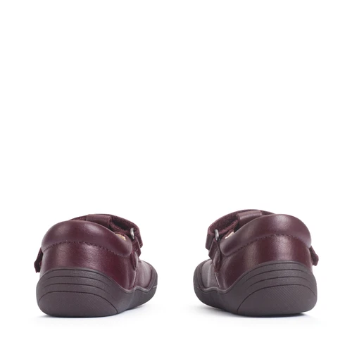 Start-Rite Floret, Burgundy leather girls daisy riptape first walking shoes 0840_8