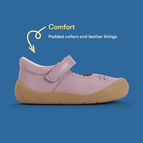 Start-Rite Eva, Mauve leather girls rip-tape floral first walking shoes 0841_18