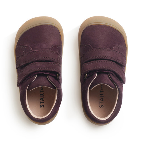 Start-Rite Scoot, Burgundy nubuck rip-tape closed baby first walking booties 0852_8
