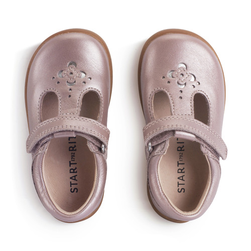 Start-Rite Eternal, Blush pearlised leather girls rip-tape T-bar first walking shoes 0850_5
