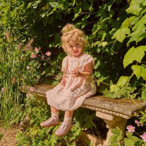 Start-Rite Eternal, Blush pearlised leather girls rip-tape T-bar first walking shoes 0850_5