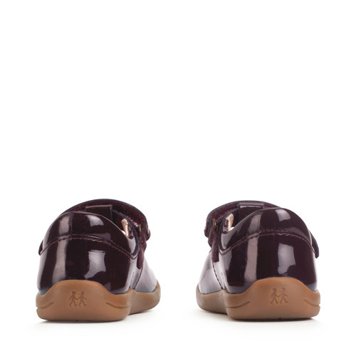 Start-Rite Puzzle, Burgundy patent girls rip-tape T-bar first walking shoes 0779_28