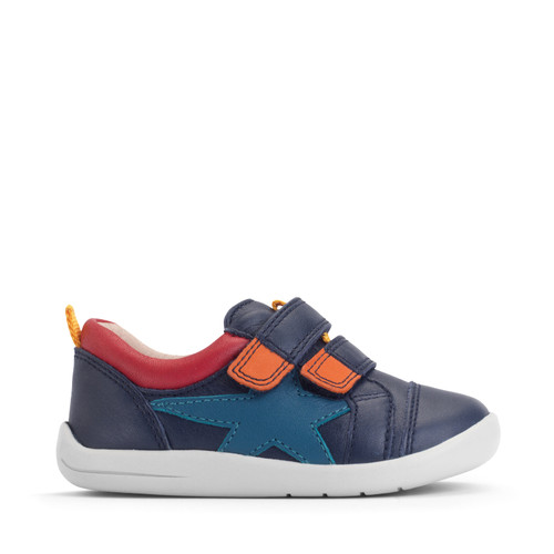 Start-Rite Playhouse Star, Navy/multi leather rip-tape first walking shoes 0854_19