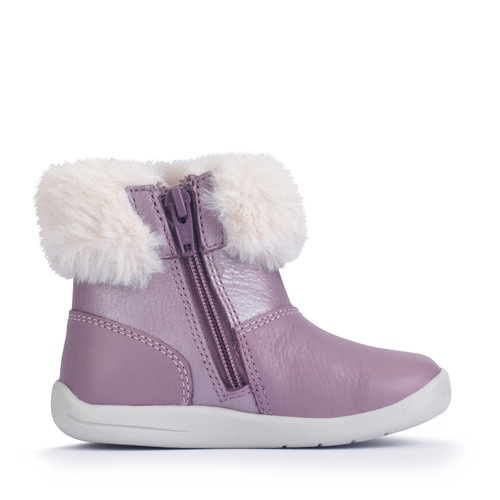 Start-Rite Flurry, Mauve leather unicorn girls zip-up first ankle boots 0855_8