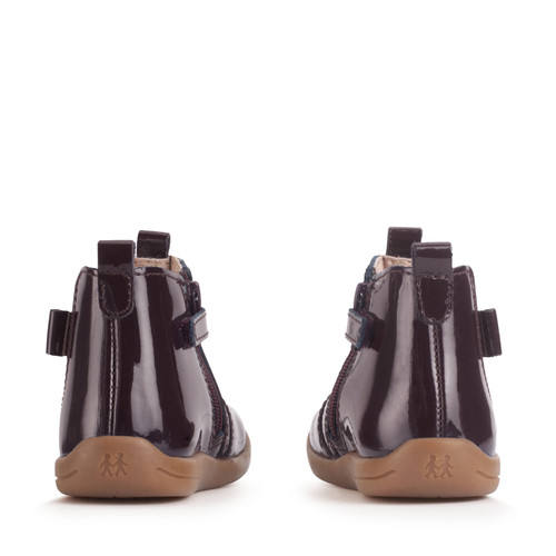 Start-Rite Wonderland, Burgundy patent girls zip-up first Chelsea boots 0789_28