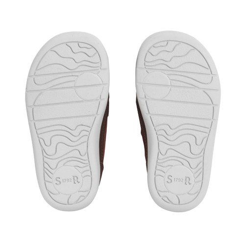 Start-Rite Rove, Tan leather/suede kids rip-tape first casual boots 0857_0