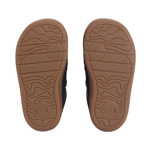 Start-Rite Rove, Navy leather kids rip-tape first casual boots 0857_19