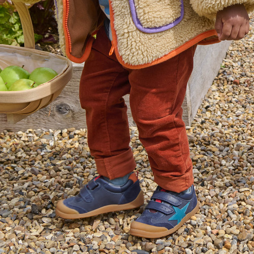 Start-Rite Tickle Star, Navy leather rip-tape pre-school casual shoes 1761_9