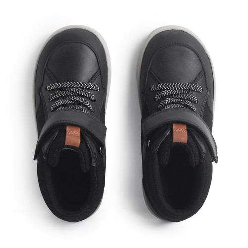 Start-Rite Orbit, Black leather/nubuck kids rip-tape casual boots 1762_17