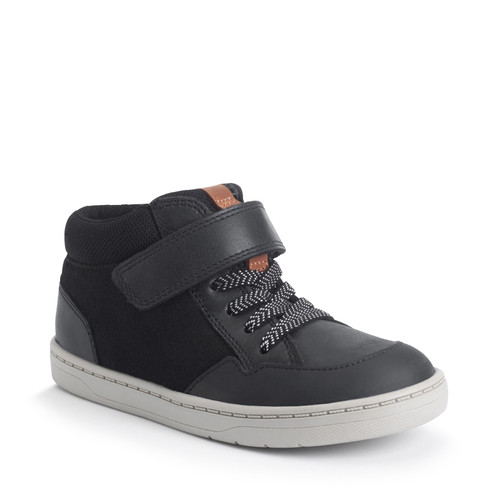 Start-Rite Orbit, Black leather/nubuck kids rip-tape casual boots 1762_17