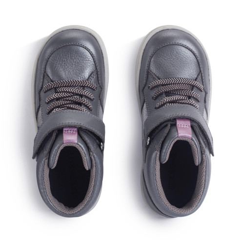 Start-Rite Orbit Star, Slate grey pearlised leather girls rip-tape casual boots 1765_4
