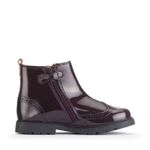 Start-Rite Chelsea, Burgundy patent girls zip-up ankle boots 1727_48