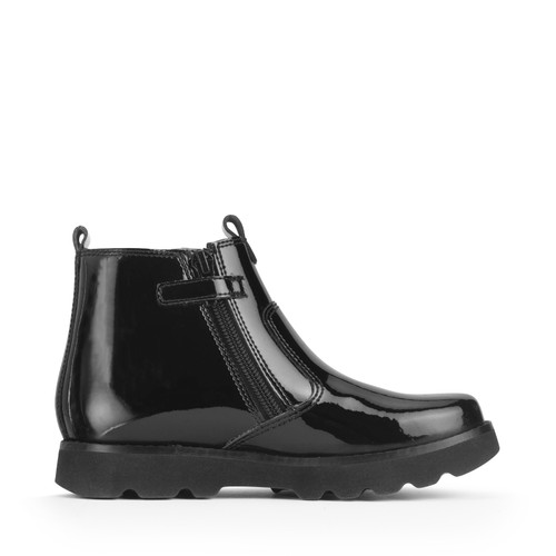 Start-Rite Carnaby, Black patent girls slip-on boots 1763_3