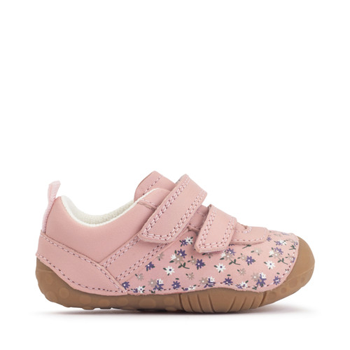 Start-Rite Little Smile, Dusky pink leather/nubuck leopard girls rip-tape pre-walkers 0823_36
