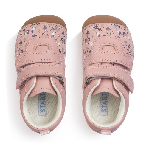 Start-Rite Little Smile, Dusky pink leather/nubuck leopard girls rip-tape pre-walkers 0823_36