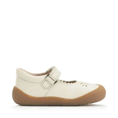 Start-Rite Eva, Cream leather girls rip-tape floral first walking shoes 0841_4