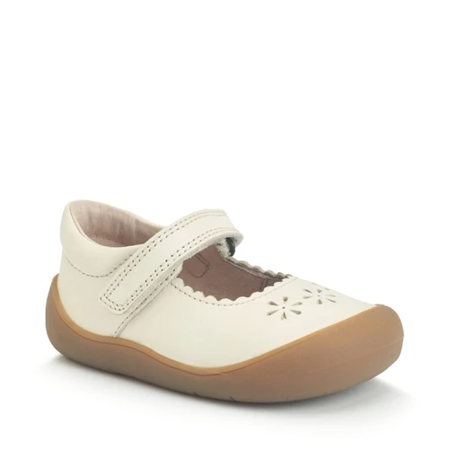 Start-Rite Eva, Cream leather girls rip-tape floral first walking shoes 0841_4