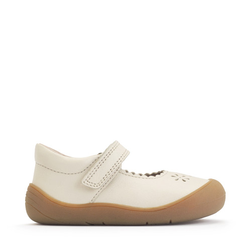 Start-Rite Eva, Cream leather girls rip-tape floral first walking shoes 0841_4