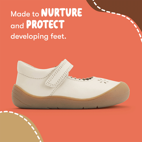 Start-Rite Eva, Cream leather girls rip-tape floral first walking shoes 0841_4