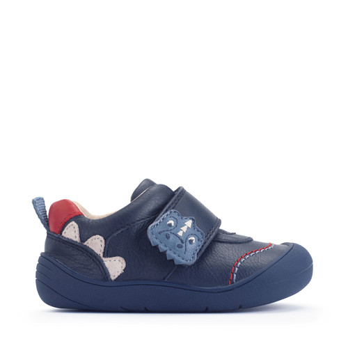 Start-Rite Tread, Navy leather dino rip-tape first walking shoes 0843_19