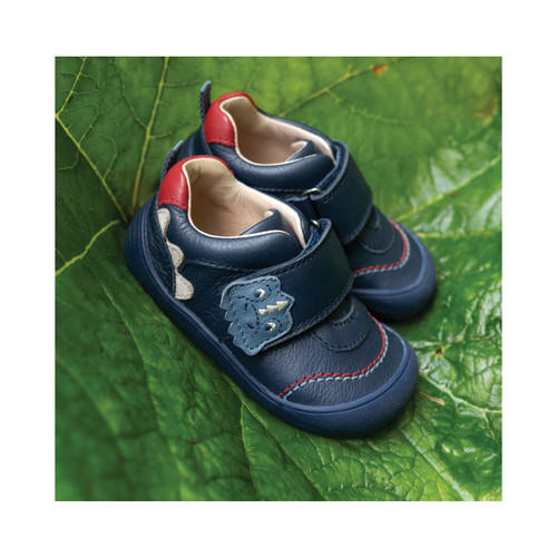 Start-Rite Tread, Navy leather dino rip-tape first walking shoes 0843_19