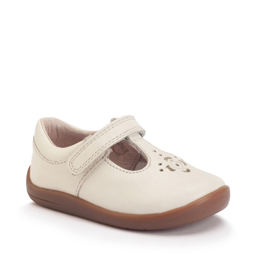 Start-Rite Eternal, Cream leather girls rip-tape T-bar first walking shoes 0850_14