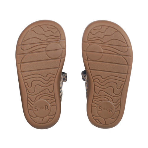 Start-Rite Eternal, Taupe nubuck/splash girls rip-tape T-bar first walking shoes 0850_4